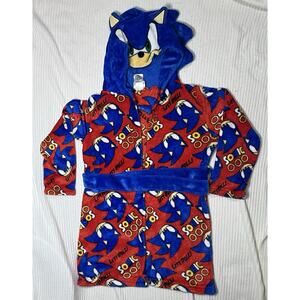 Sonic The Hedgehog Boys Lets Roll Fleece Character Print Hooded Bathrobe